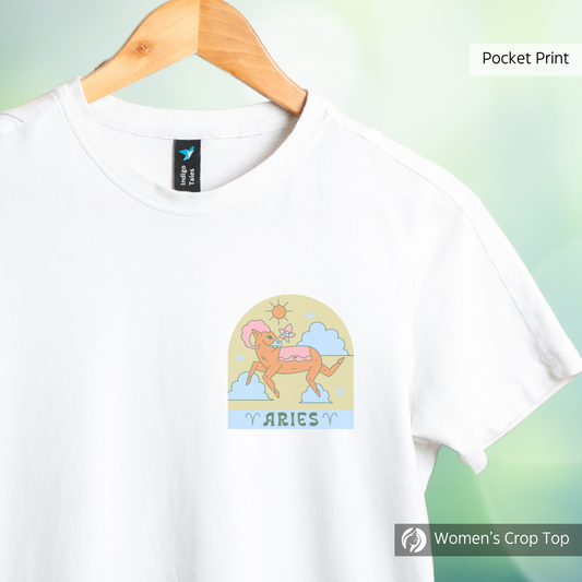 Aries - Women's White Crop Top