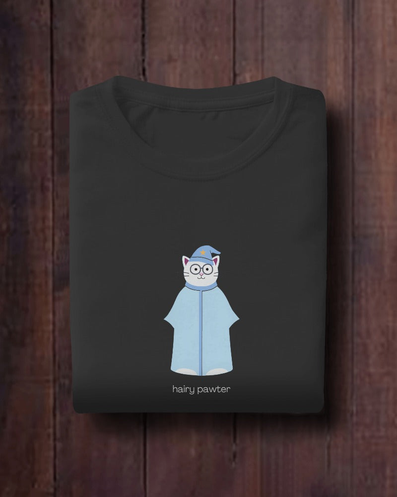 Hairy Pawter - Unisex Black Printed T-shirt