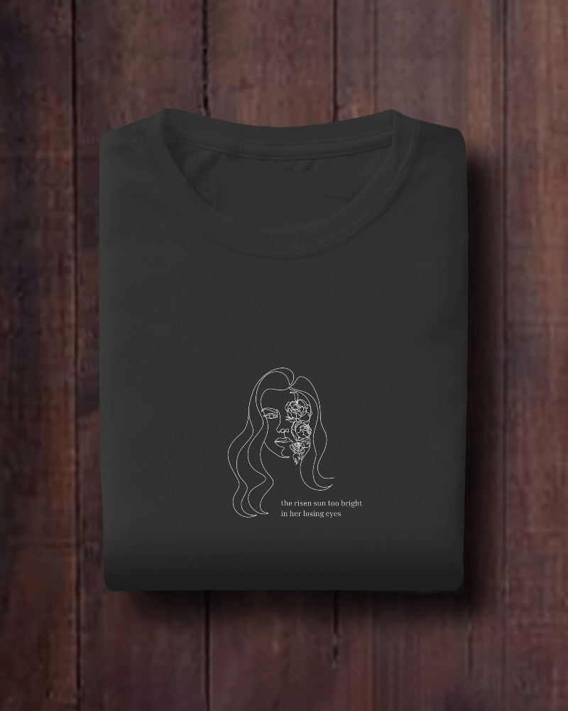The Sun is too Bright - Unisex Black Printed T-shirt