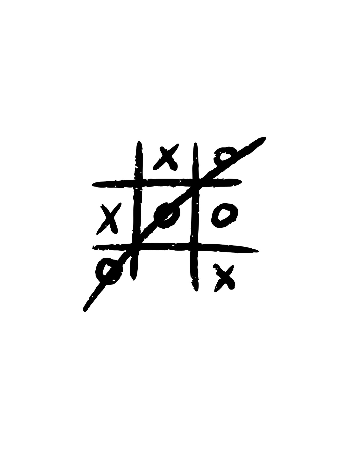 Tic Tac Toe - Unisex White Printed T-shirt
