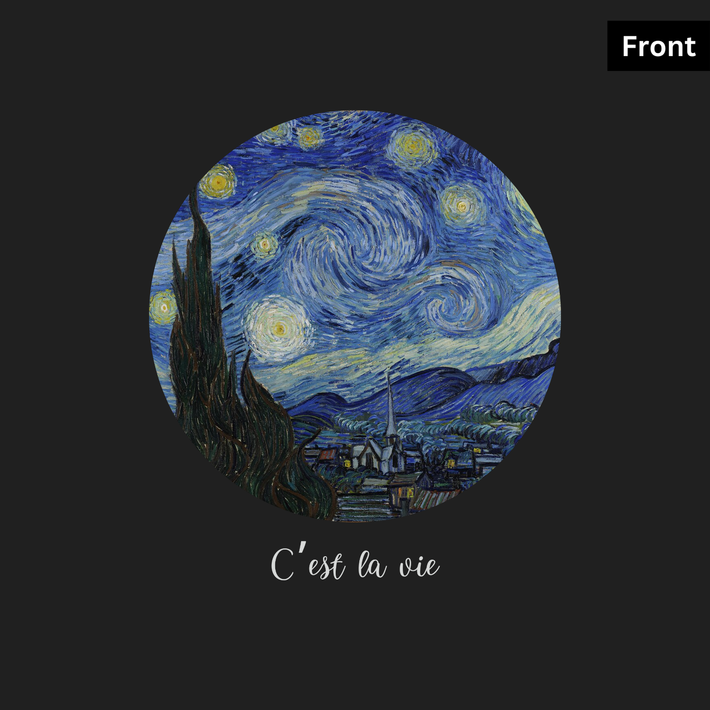 Starry night - Unisex Black Printed T-shirt