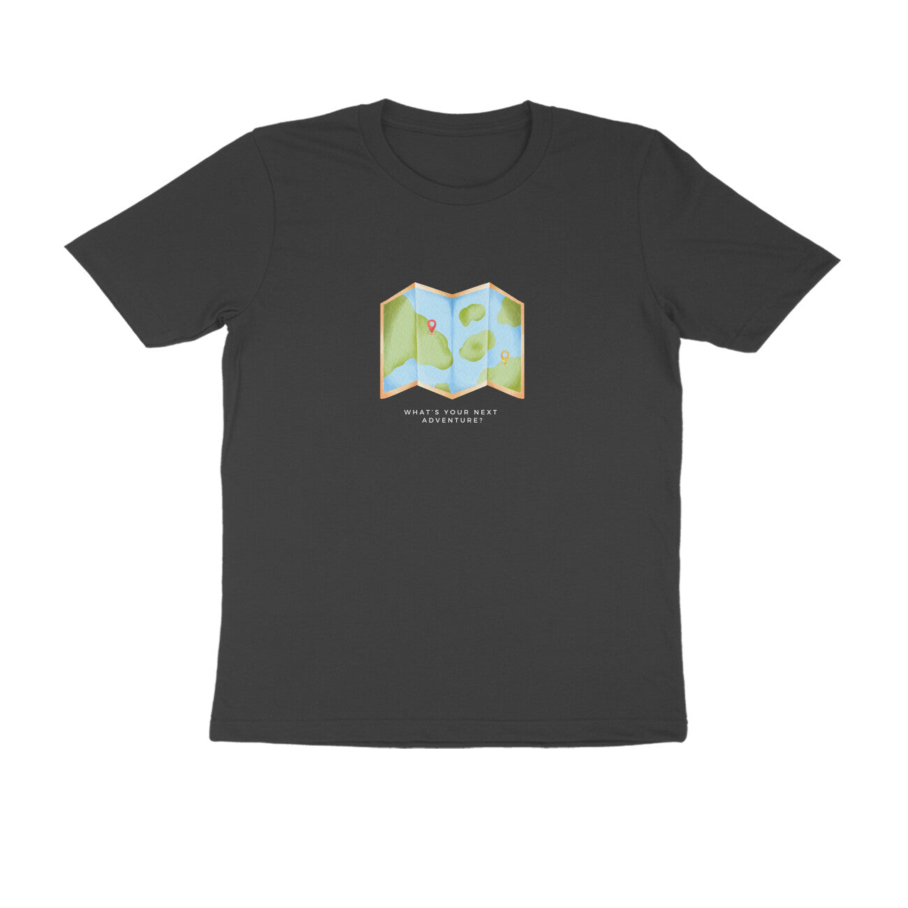 Where next? - Unisex Black Printed T-shirt