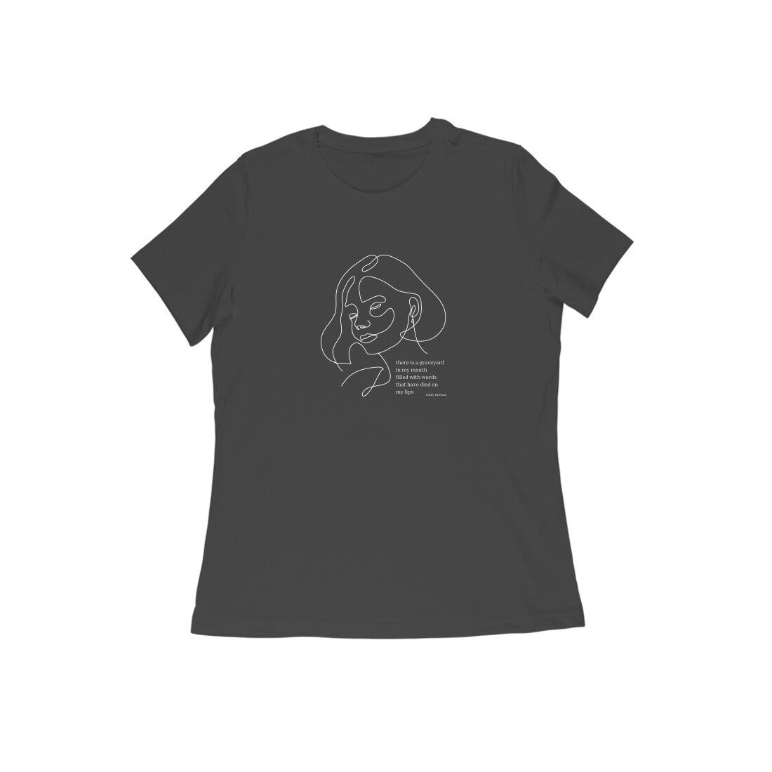 Unspoken Words - Women's Black Printed T-shirt
