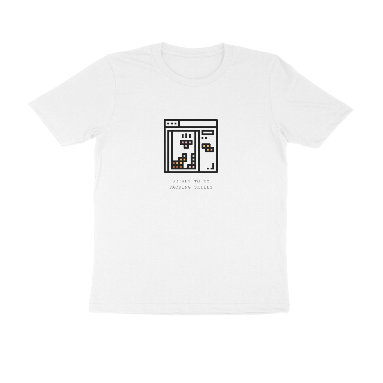 Tetris - Unisex White Printed T-shirt