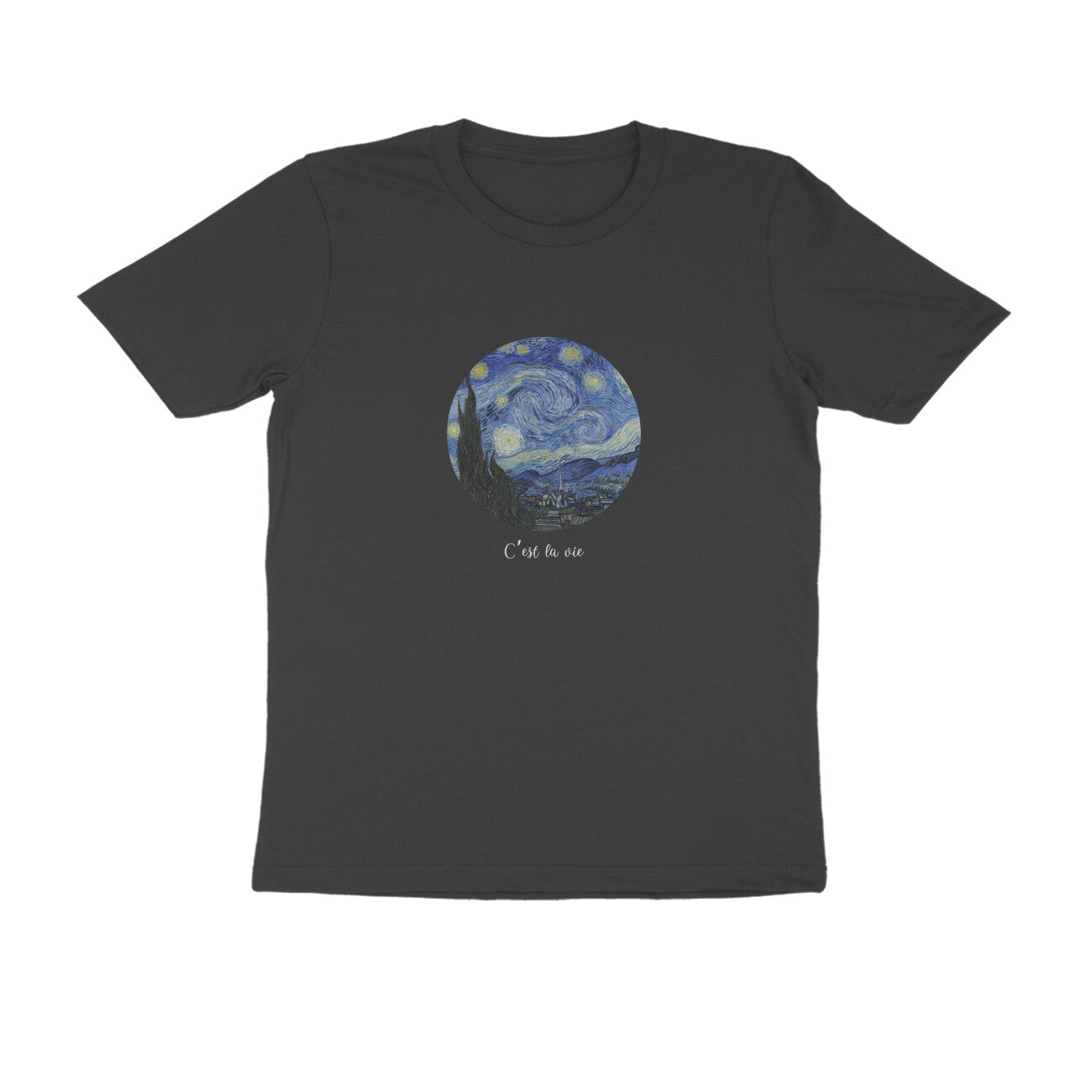 Starry night - Unisex Black Printed T-shirt