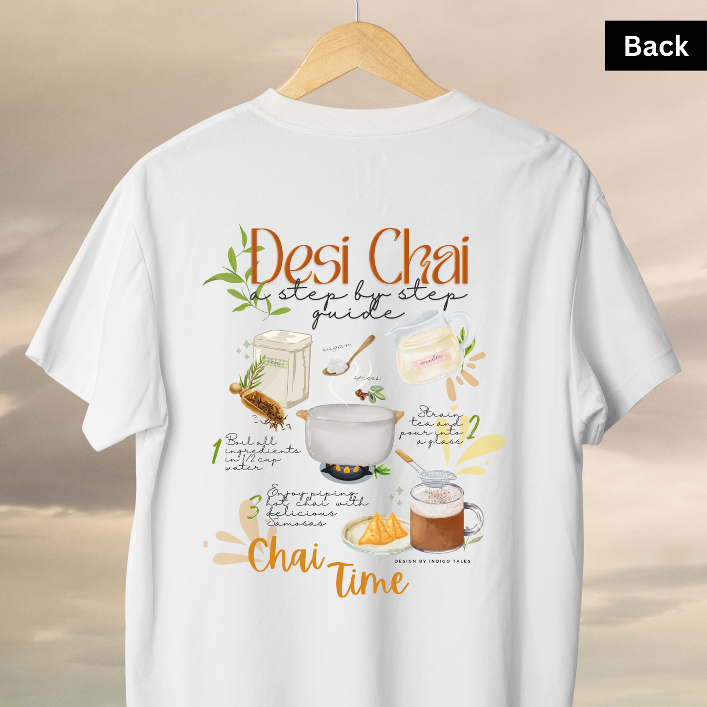 Chai Time - Unisex White Printed T-shirt
