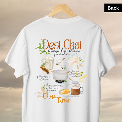 Chai Time - Unisex White Printed T-shirt