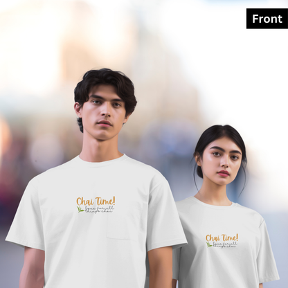 Chai Time - Unisex White Printed T-shirt