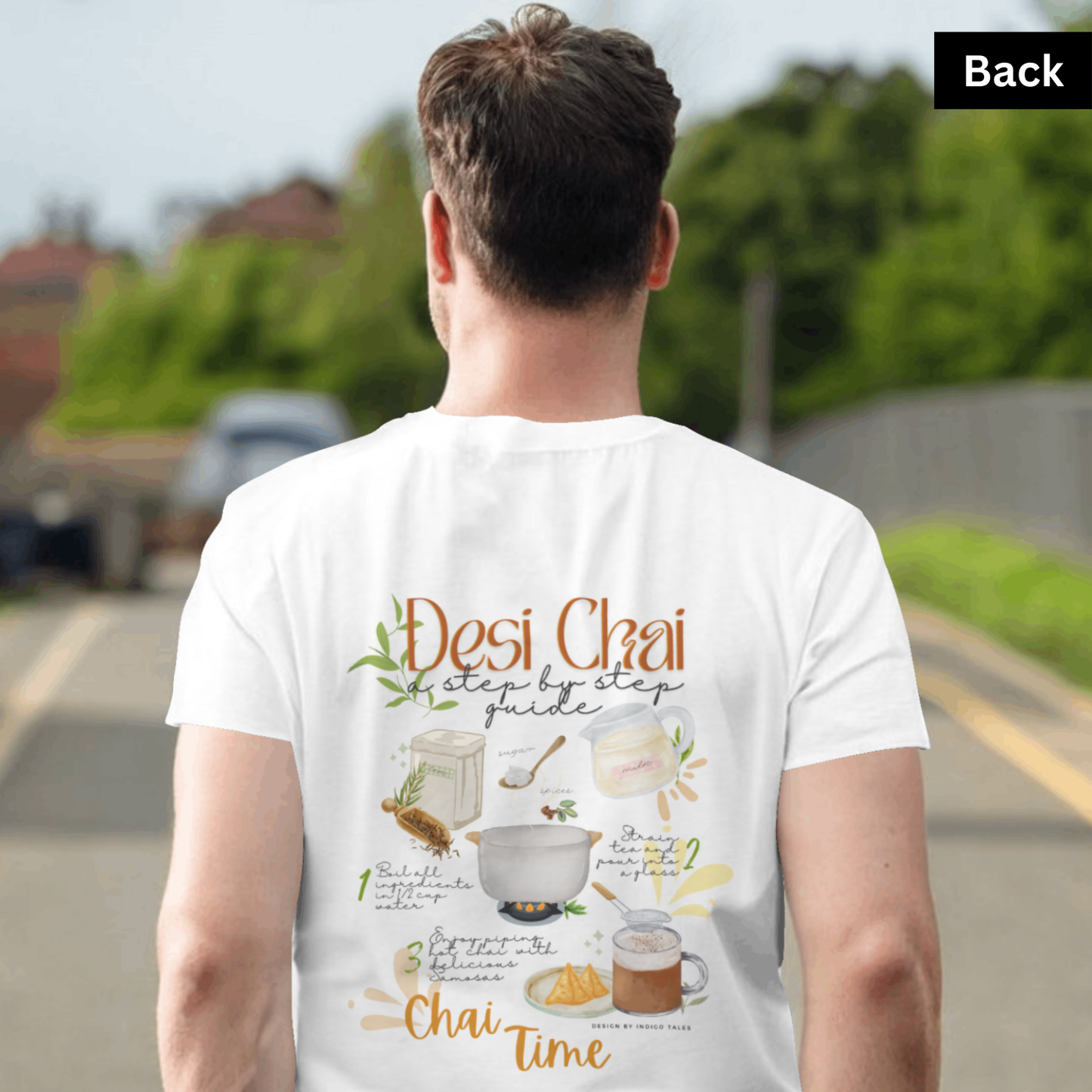 Chai Time - Unisex White Printed T-shirt