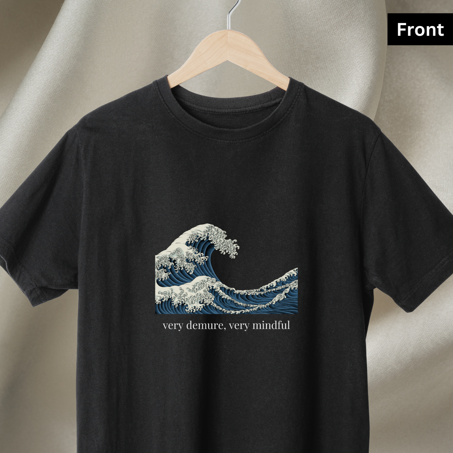 Demure - Unisex Black Printed T-shirt