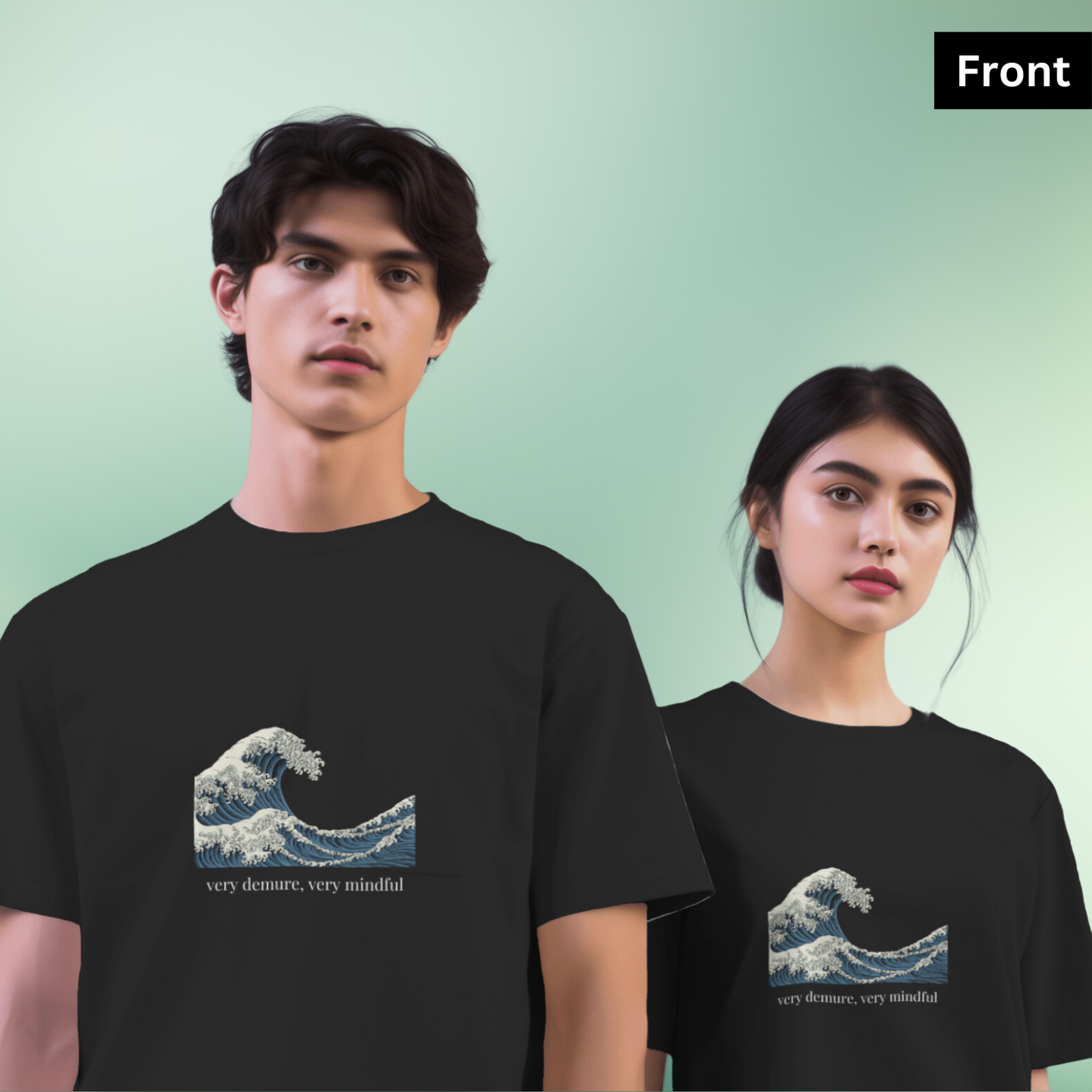 Demure - Unisex Black Printed T-shirt