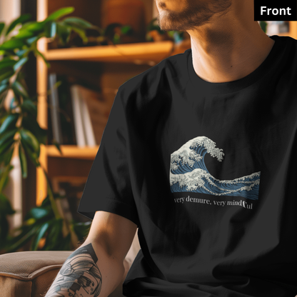 Demure - Unisex Black Printed T-shirt