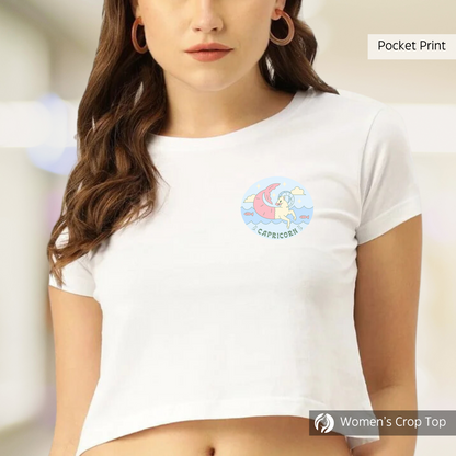 Capricorn - Women's White Crop Top