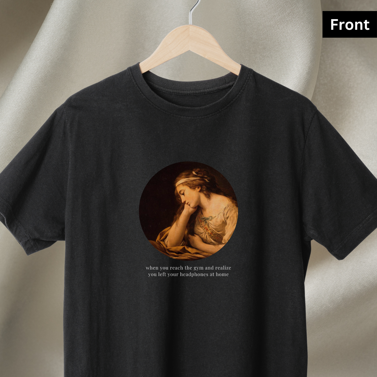 La Mélancholie - Unisex Black Printed T-shirt
