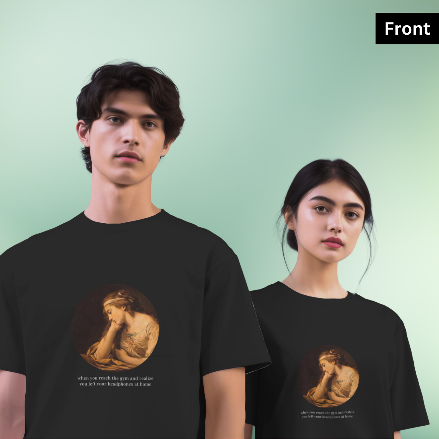 La Mélancholie - Unisex Black Printed T-shirt