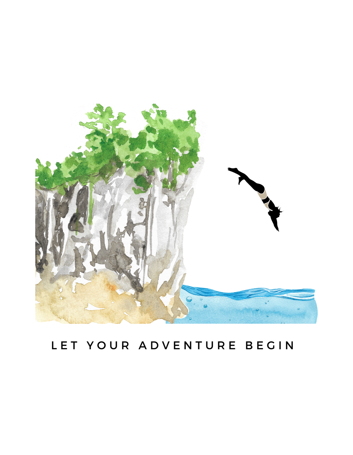 Cliff Dive - Unisex White Printed T-shirt