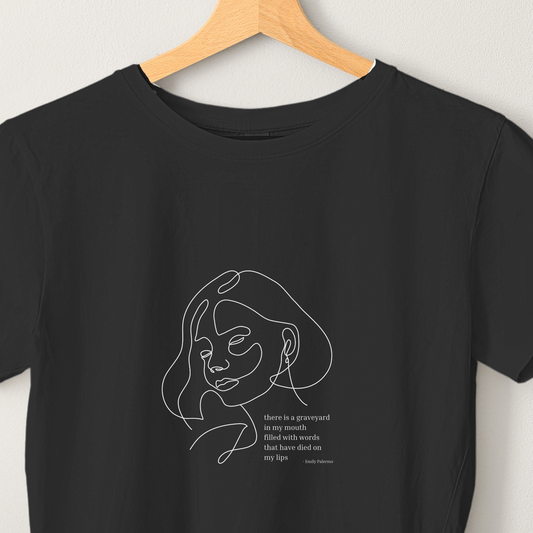 Unspoken Words - Unisex Black Printed T-shirt