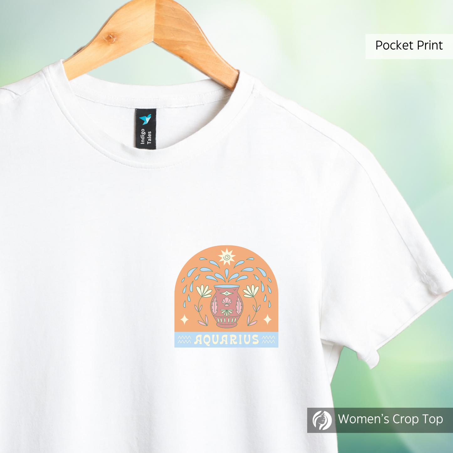 Aquarius - Women's White Crop Top
