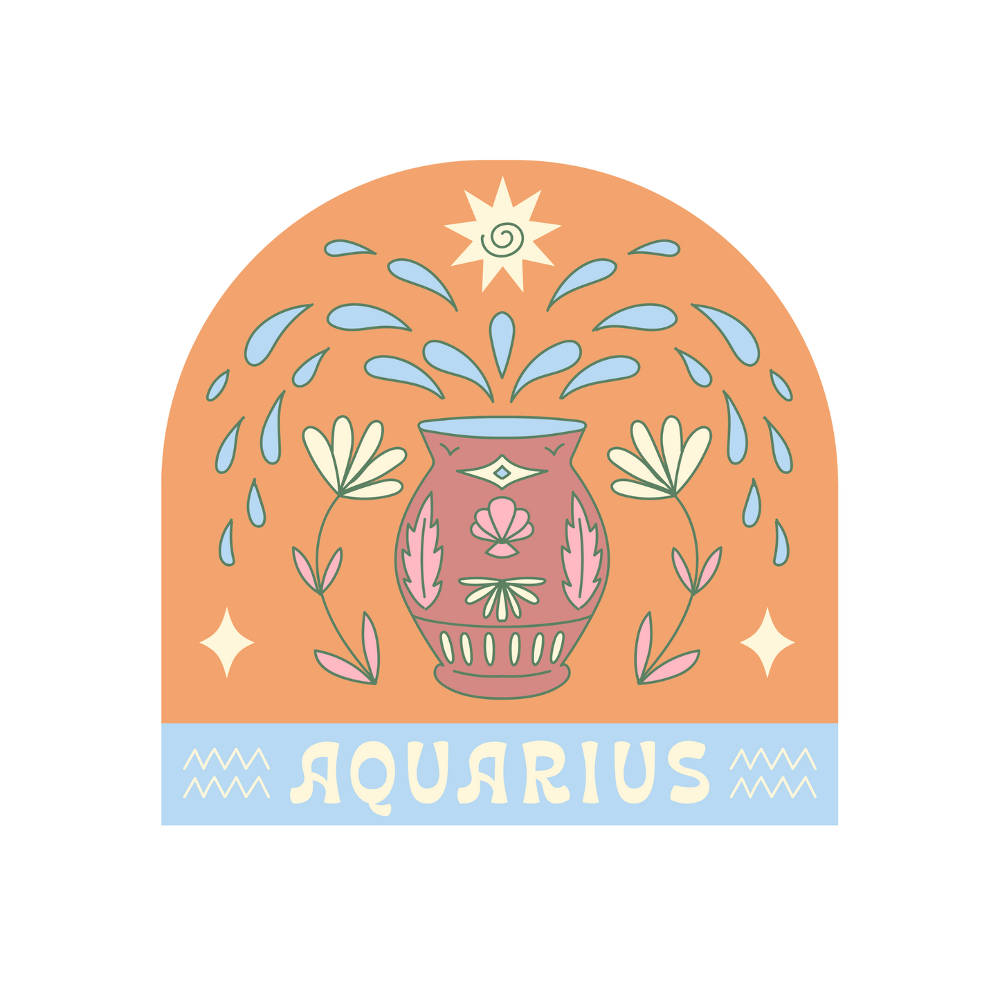 Aquarius - Women's White Crop Top