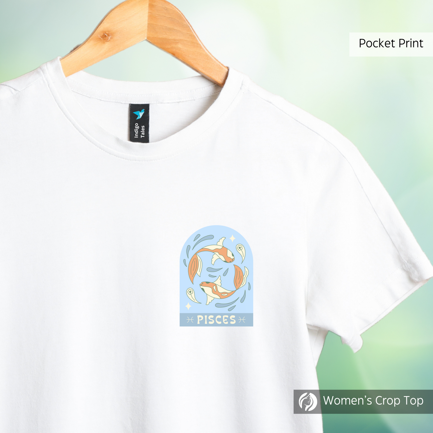 Pisces - Women's White Crop Top