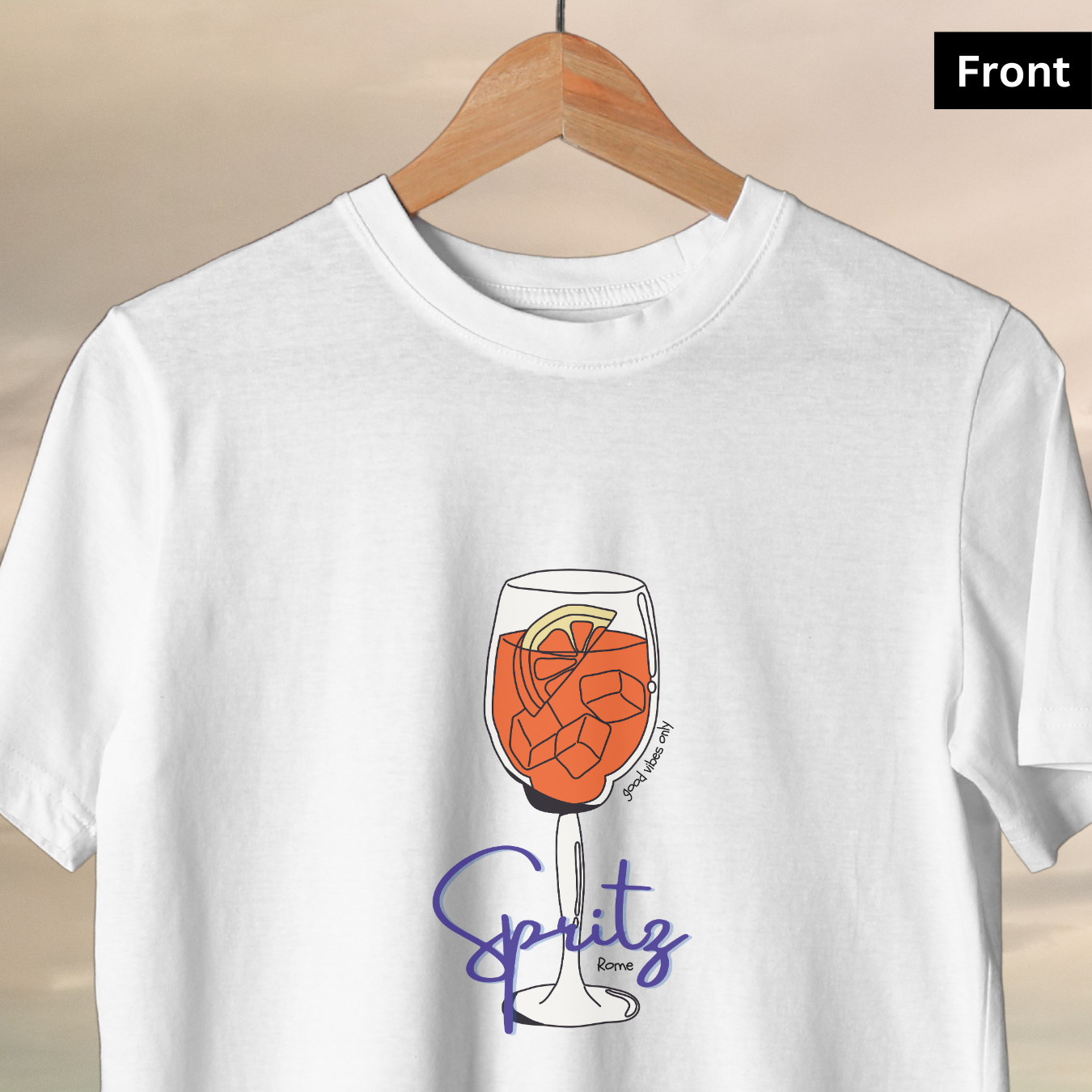 Spritz - Unisex White Printed T-shirt