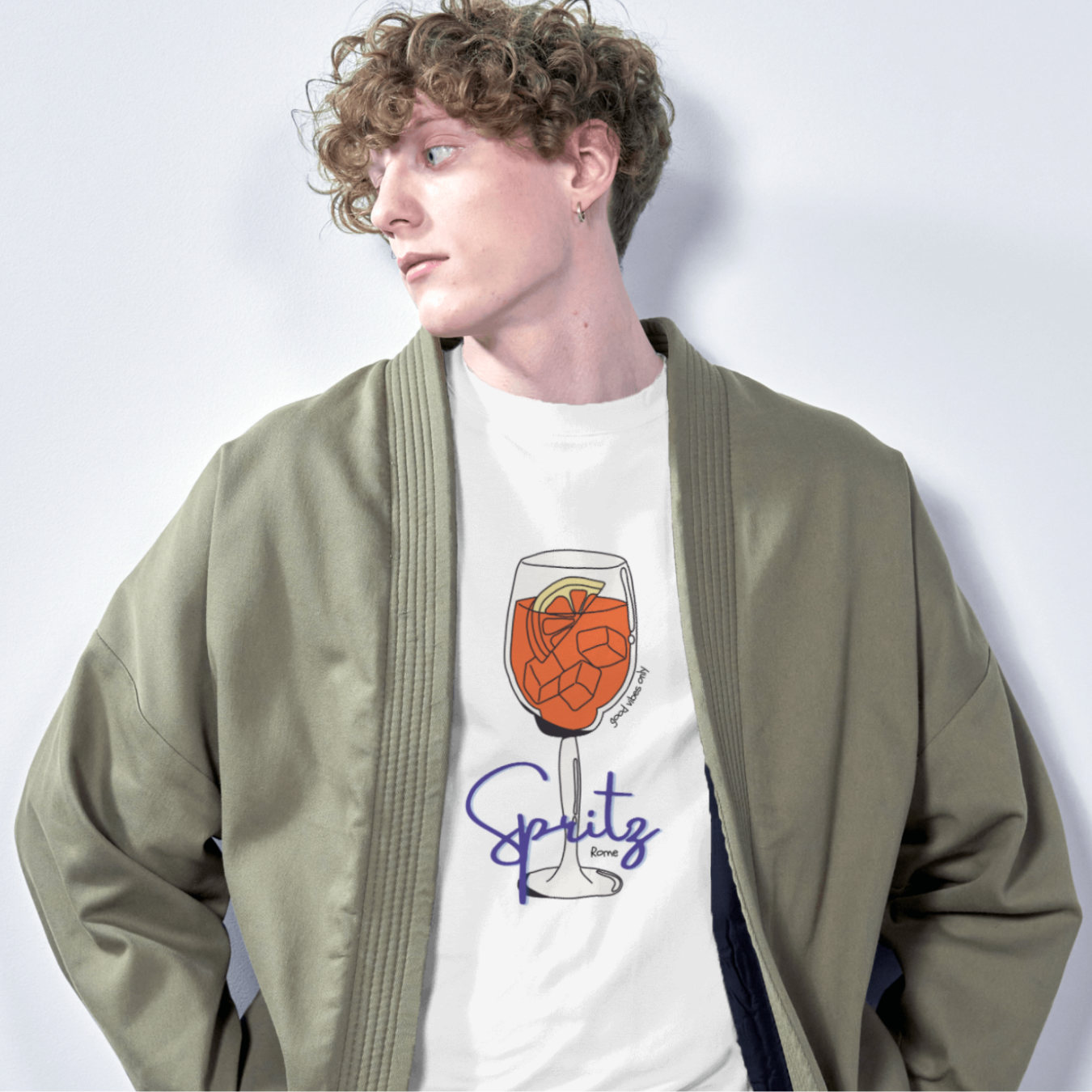 Spritz - Unisex White Printed T-shirt
