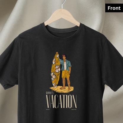 Vacation I - Unisex Black Printed T-shirt