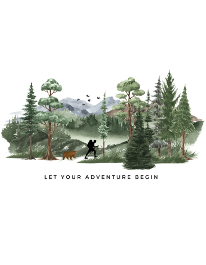 Forest Trails - Unisex White Printed T-shirt