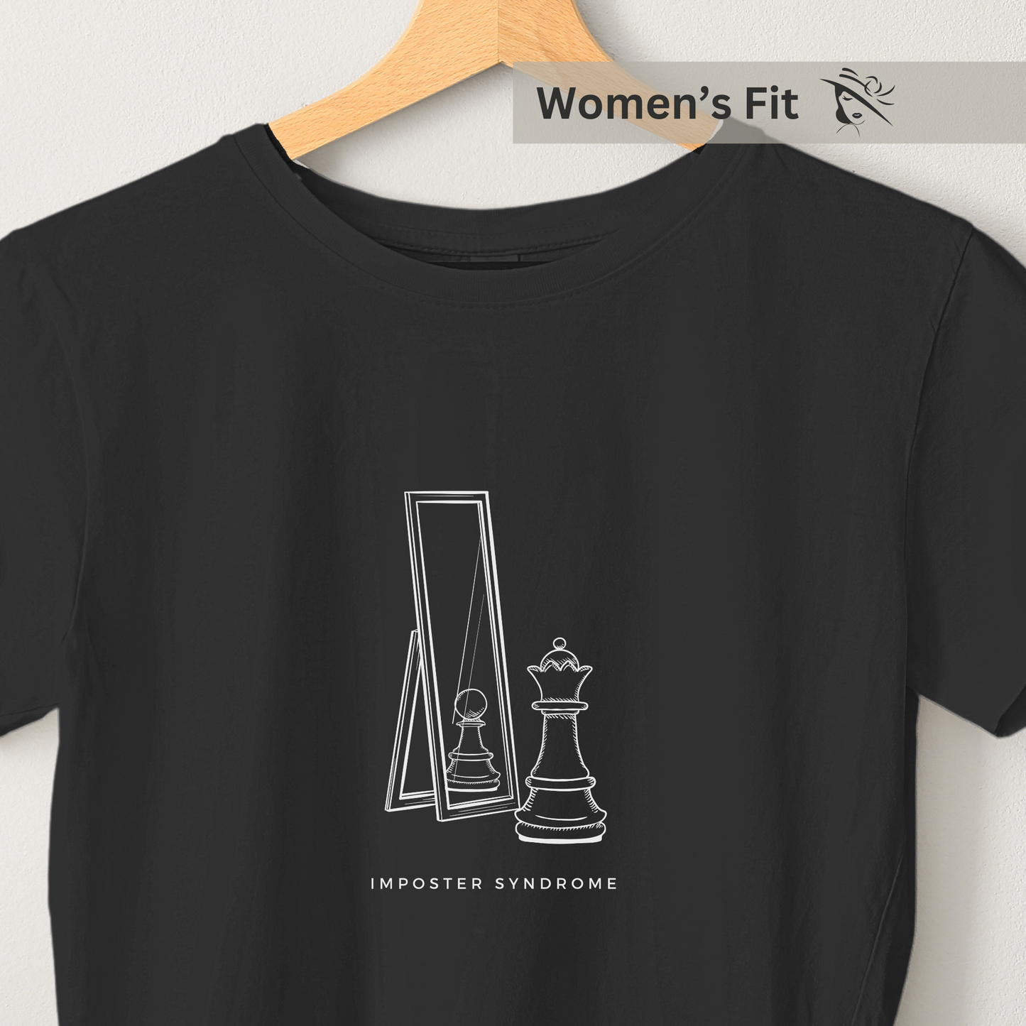 Imposter Syndrome - Women's Black Printed T-shirt