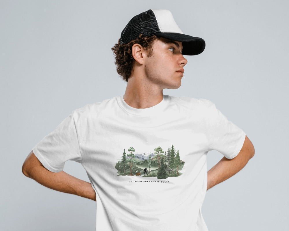 Forest Trails - Unisex White Printed T-shirt