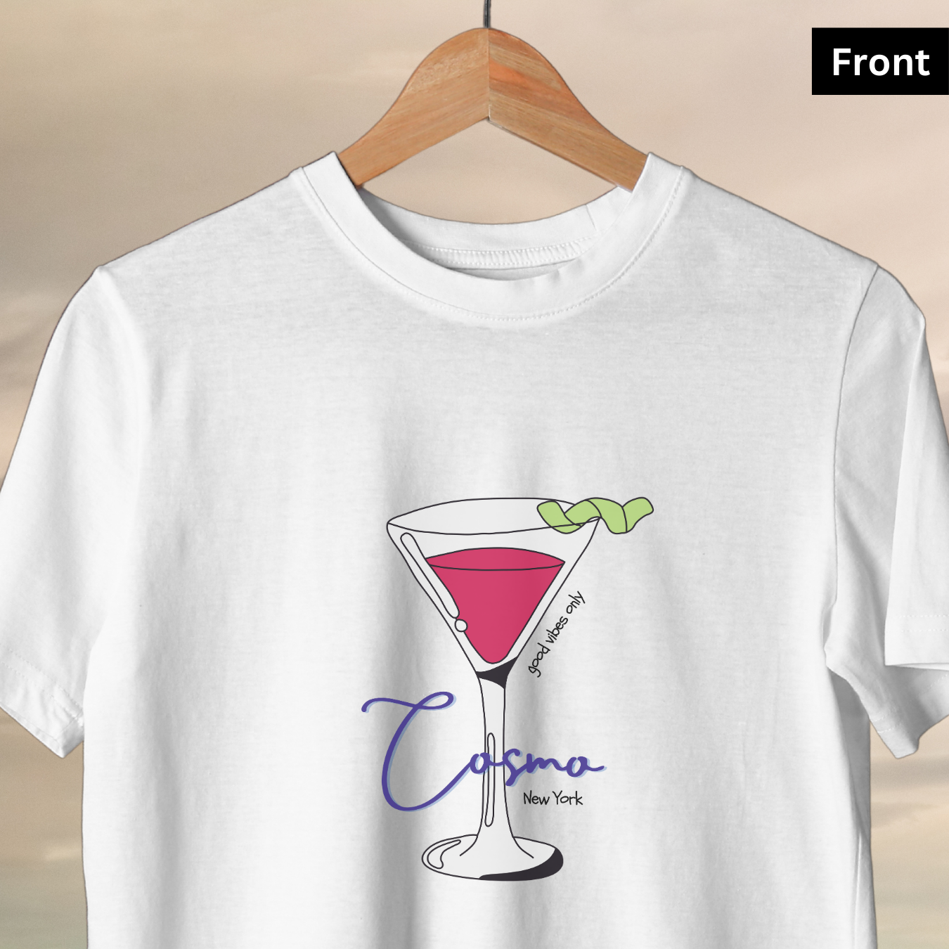 Cosmo - Unisex White Printed T-shirt
