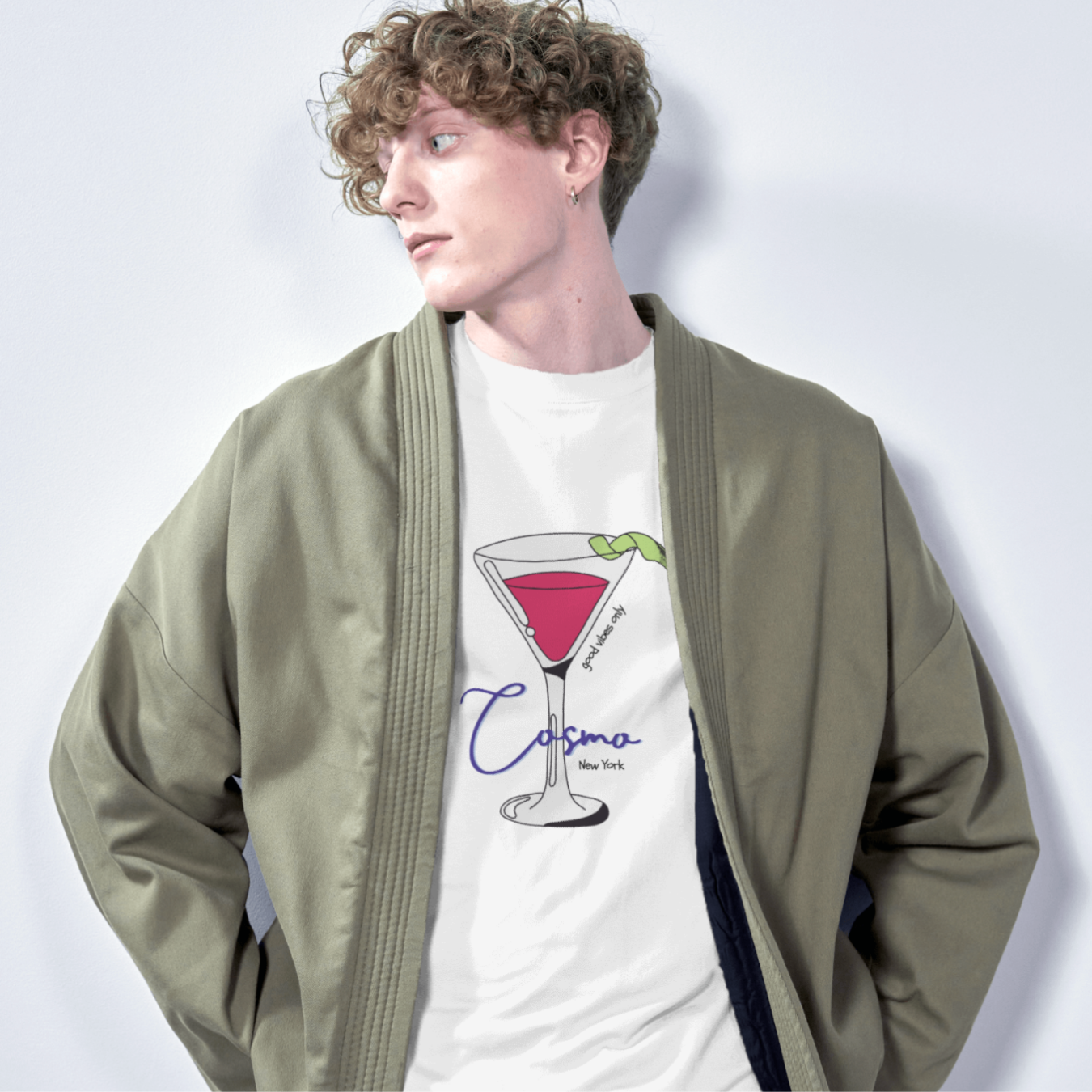 Cosmo - Unisex White Printed T-shirt