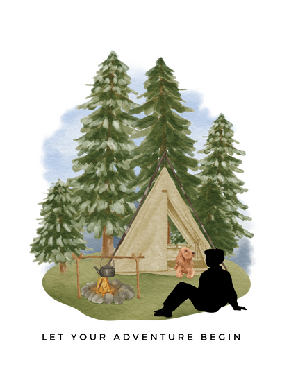Camping Adventure - Unisex White Printed T-shirt