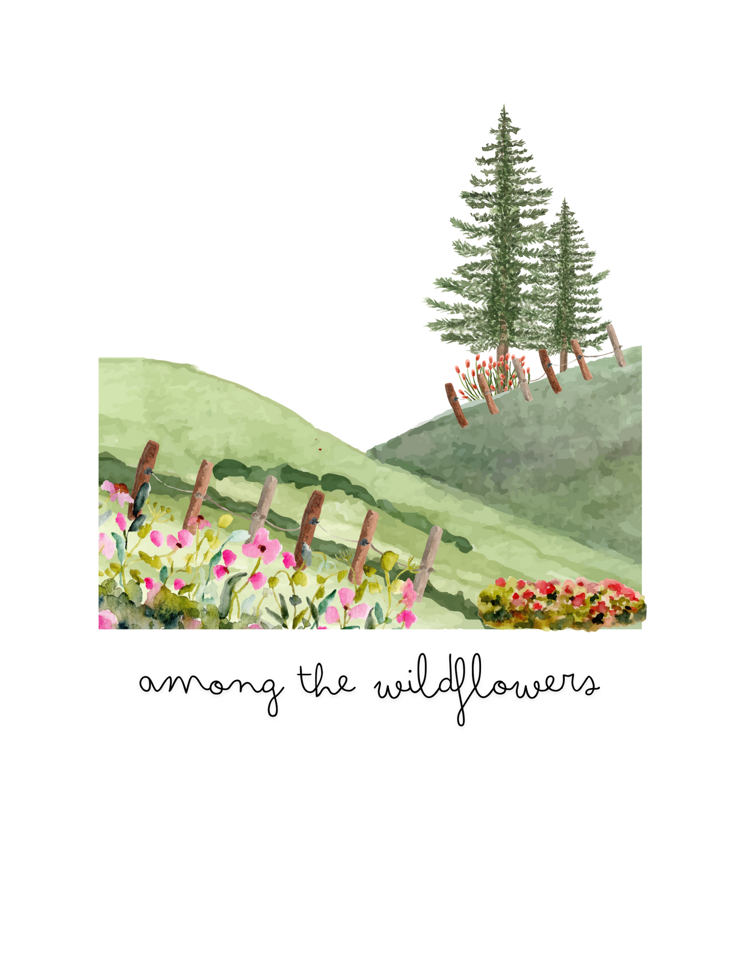 Among the wildflowers - Unisex White Printed T-shirt