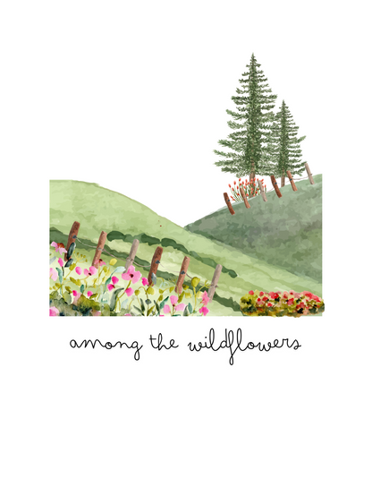 Among the wildflowers - Unisex White Printed T-shirt
