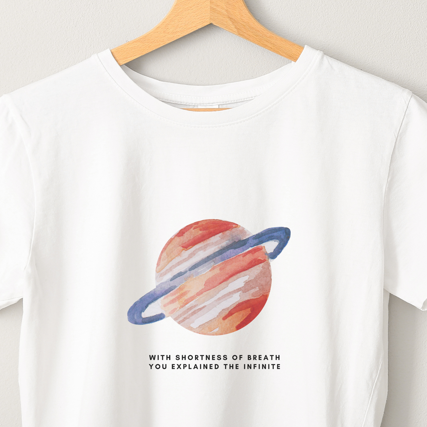 Saturn - Unisex White Printed T-shirt