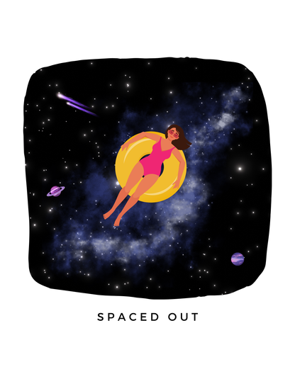 Spaced Out - Unisex White Printed T-shirt