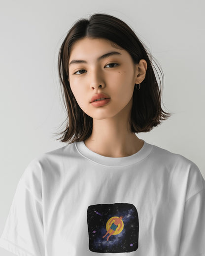 Spaced Out II - Unisex White Printed T-shirt