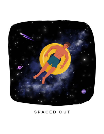 Spaced Out II - Unisex White Printed T-shirt