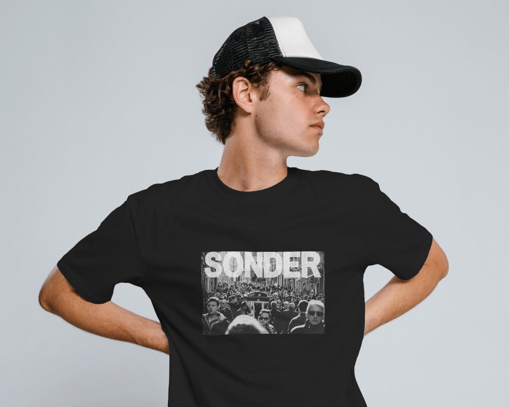 Sonder - Unisex Black Printed T-shirt