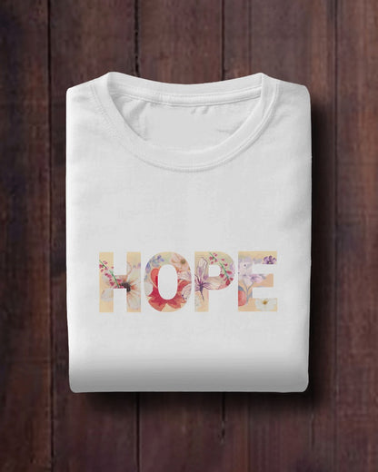 Hope - Unisex White Printed T-shirt
