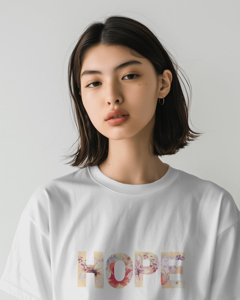 Hope - Unisex White Printed T-shirt