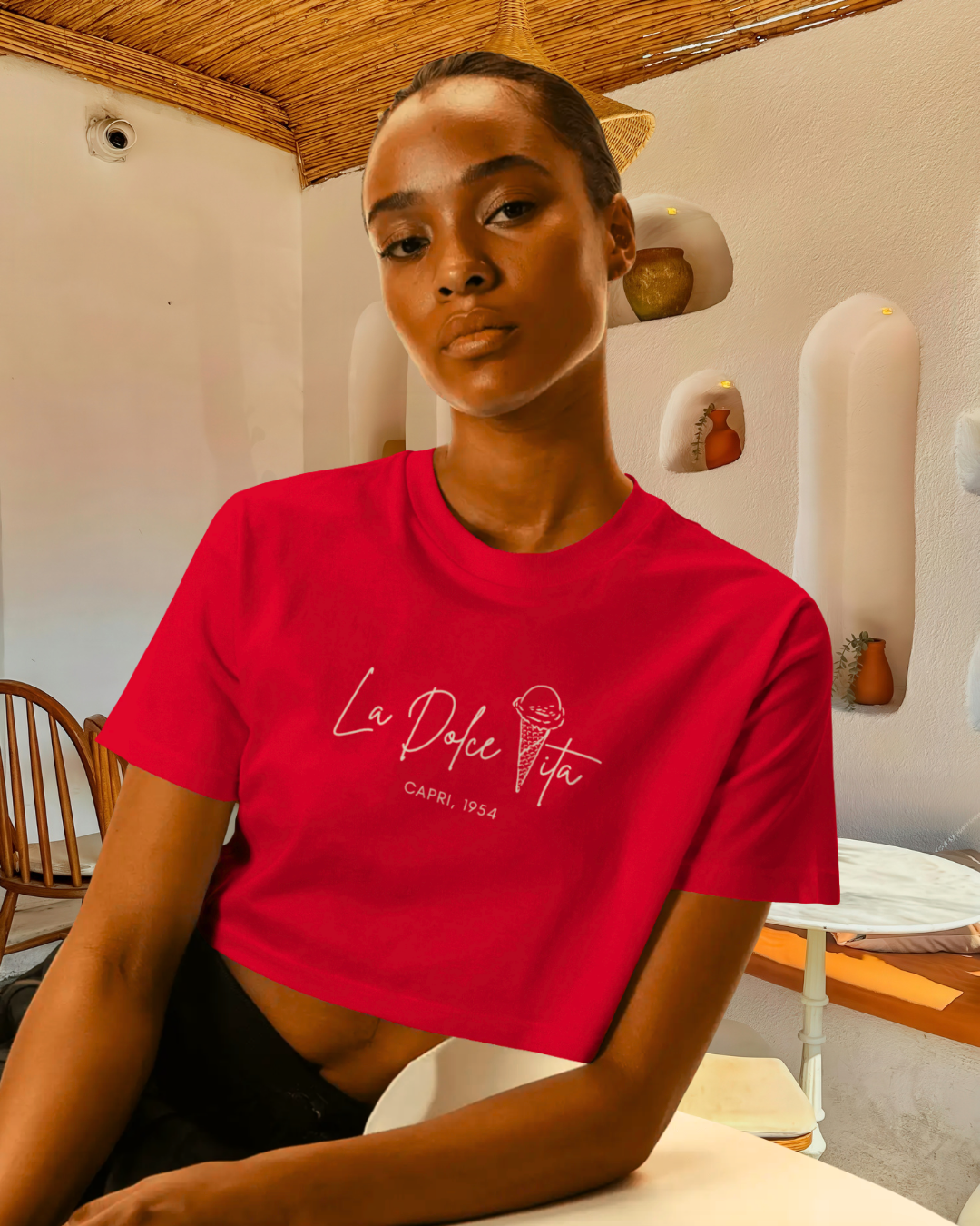 La Dolce Vita - Women's Printed Crop Top