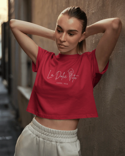 La Dolce Vita - Women's Printed Crop Top