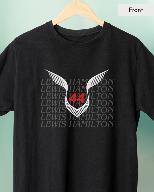 Hamilton 44 - Unisex Black Printed T-shirt