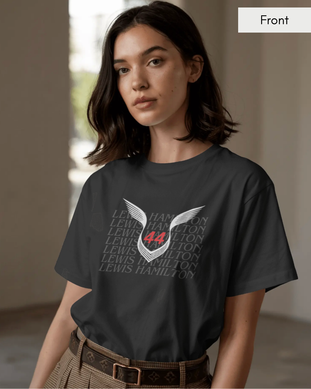 Hamilton 44 - Unisex Black Printed T-shirt