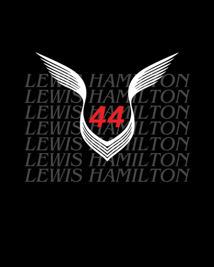 Hamilton 44 - Unisex Black Printed T-shirt