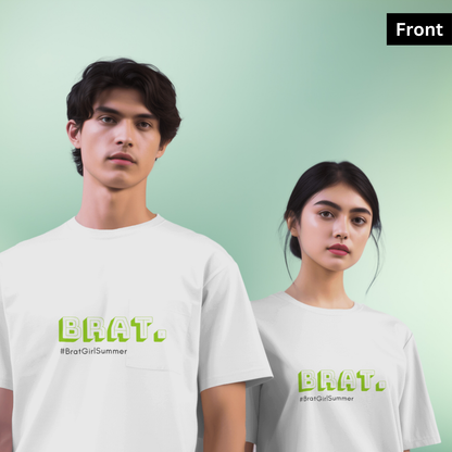 Brat - Unisex White Printed T-shirt