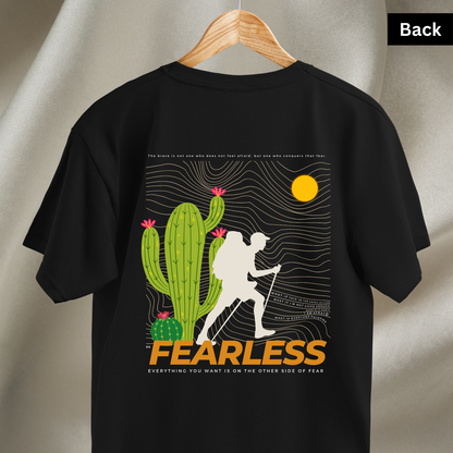 Fearless - Unisex Black Printed T-shirt