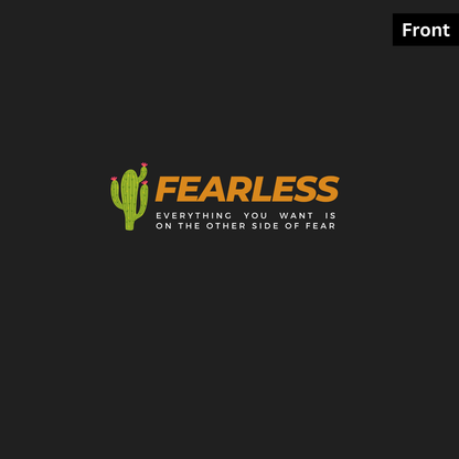 Fearless - Unisex Black Printed T-shirt